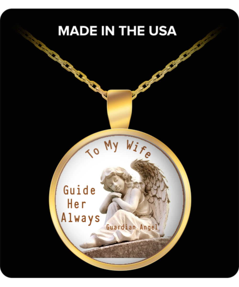 To My Wife Guardian Angel Necklace.