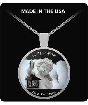 Angel to Guide the Way necklace for my daughter. To my precious daughter a guardian angel necklace with lantern to light the way for her through life.