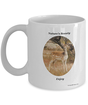 Deer Scene on Coffee Mug from the Nature Lovers Beauty Collection Coffee Mug with Deer scene for Nature Adventure Lovers to enjoy.