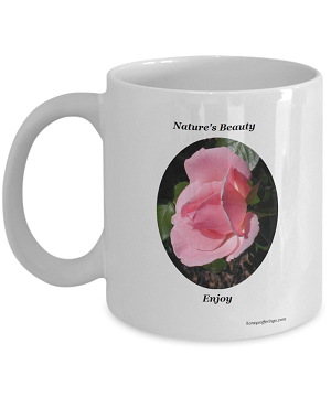 Coffee Mug with Beautiful Pink Rose Nature Coffee Mug with Pink Roses for Mom or Nature Lover Friend - Floral Mug.