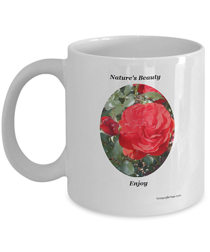 Nature Coffee Mug with Captivating Red Rose Beautiful Red Rose Nature Coffee Mug.