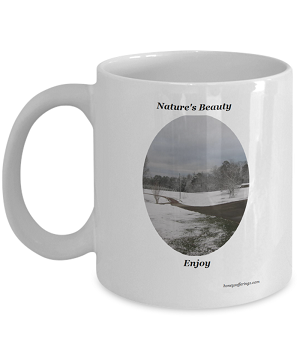 Coffee Mug with Quiet Snow Scene Nature Coffee Mug with Snow Scene
