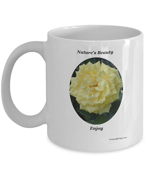 Nature Coffee Mug with Bright Sunny Yellow Rose Beautiful Yellow Rose Nature Coffee Mug.